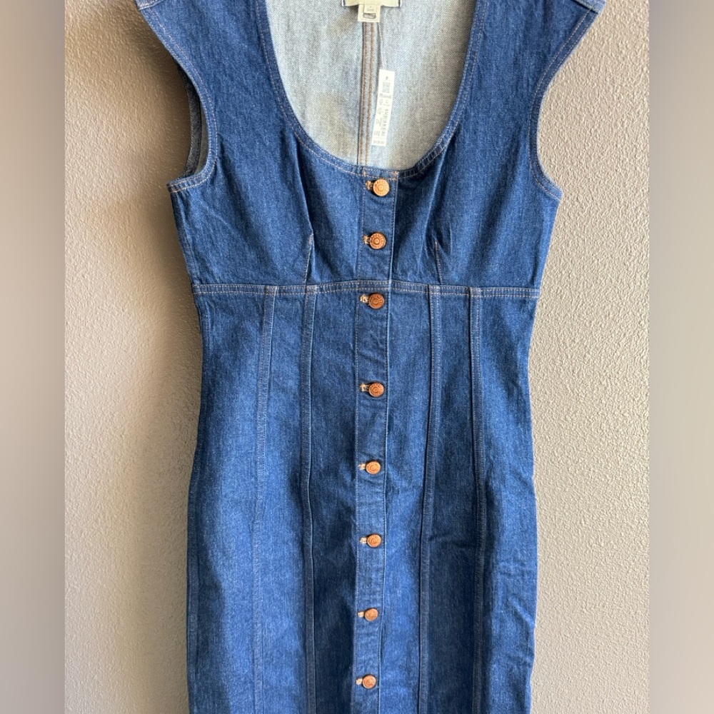 Madewell Dark Blue Denim Midi Dress - Picture 6 of 6